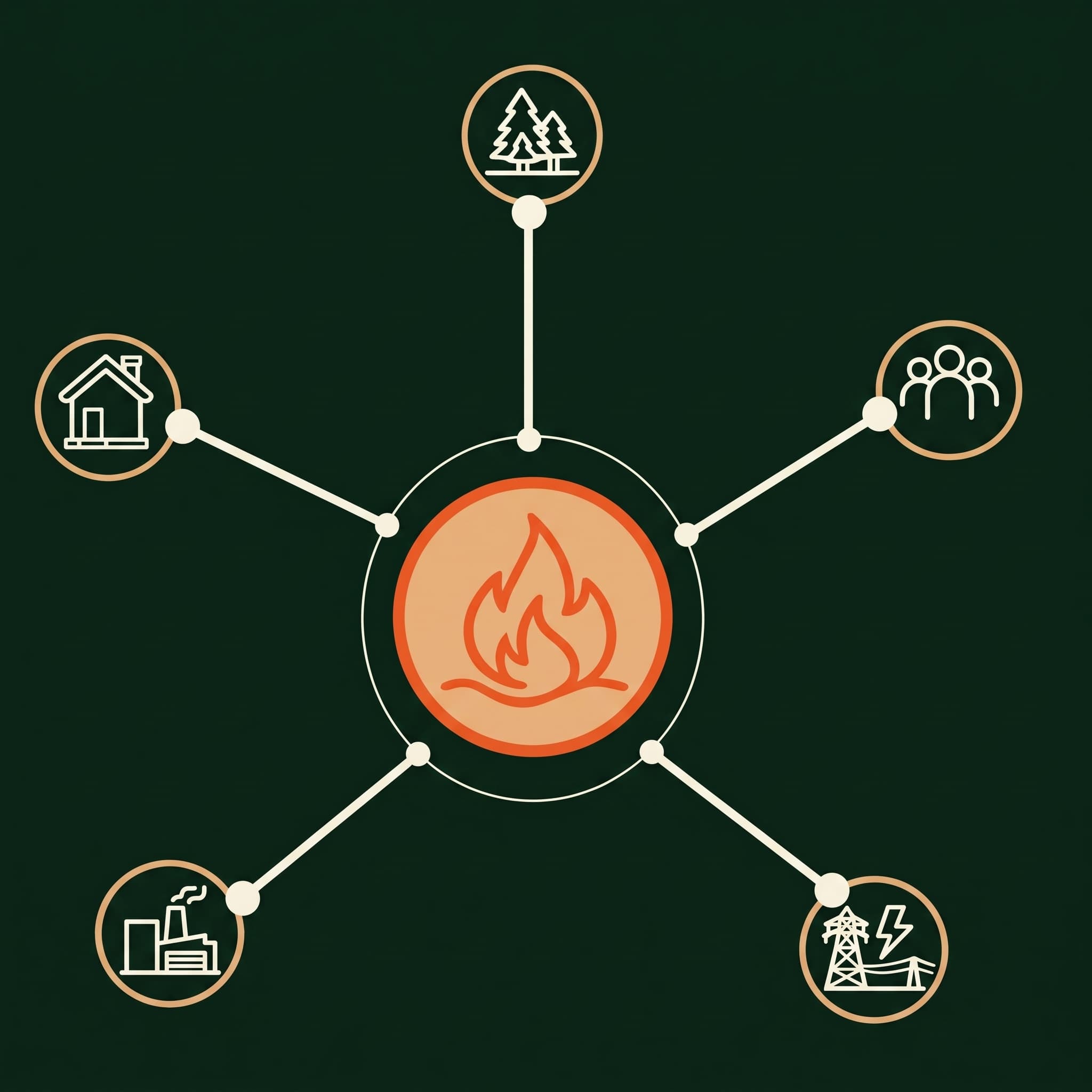 Como os incêndios afetam toda a gente: gráfico radial
